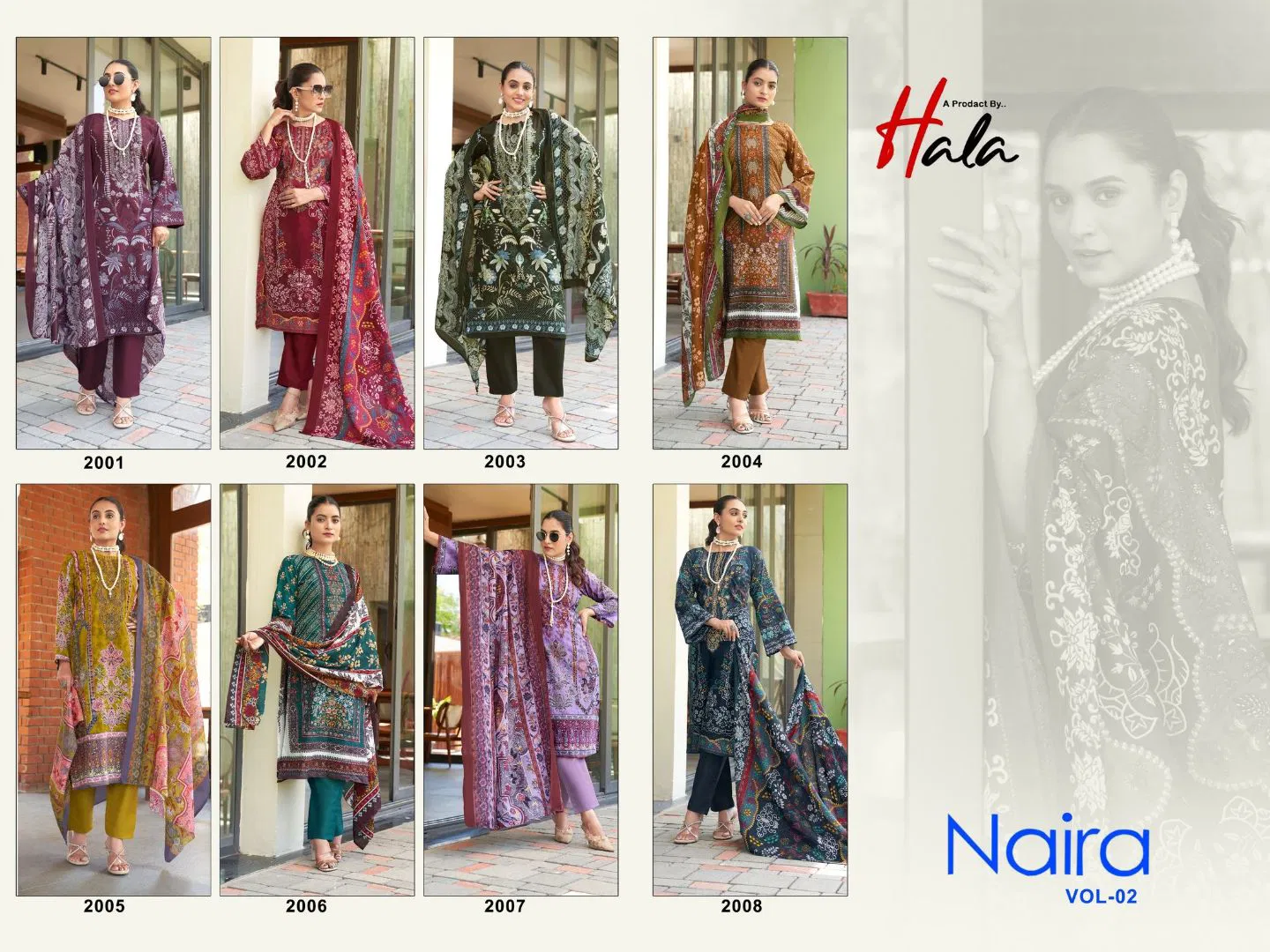 Naira Vol 2 By Hala Cotton Digital Printed Dress Material Exporters In India